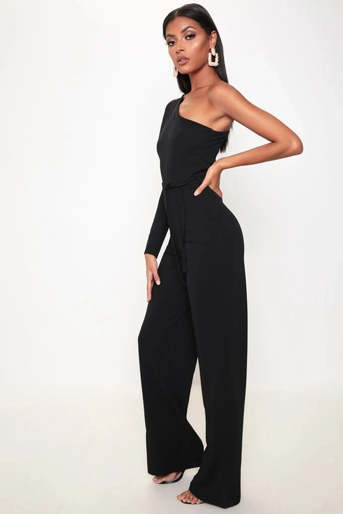 Wholesale Cheap Slimming Fashion Elegant Long Sleeve Black Women Sexy Jumpsuit