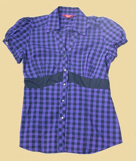 ポケット付きターンダウンカラー半袖、レディースブラウス、カジュアルトップス