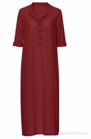 中国 OEM レディース オーバーサイズ コットン リネン長袖ブラウス